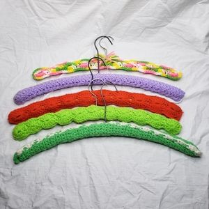Five Vintage Hand Crocheted Hangers